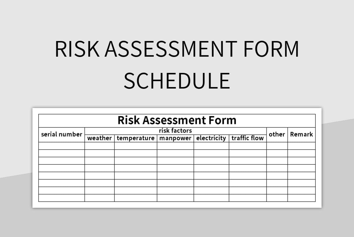 Risk Assessment Template Excel