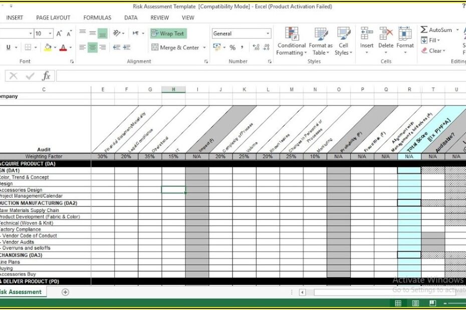 Risk Assessment Template Excel