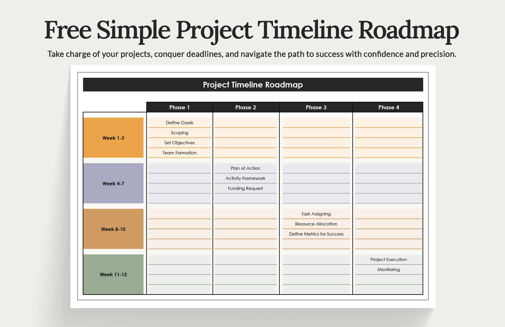 Roadmap Template Excel Project Timeline Template Roadmap Project Bilarasa
