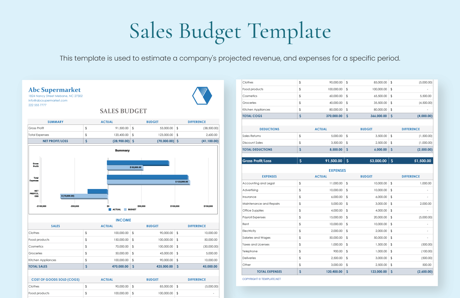 Sales Budget Template In Excel FREE Download Template