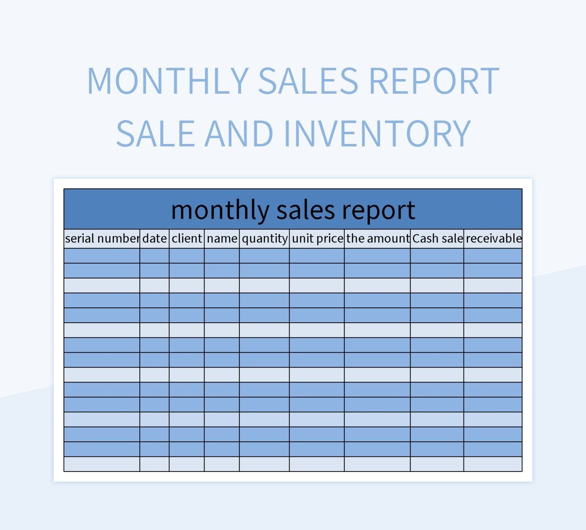 Sales Excel Template