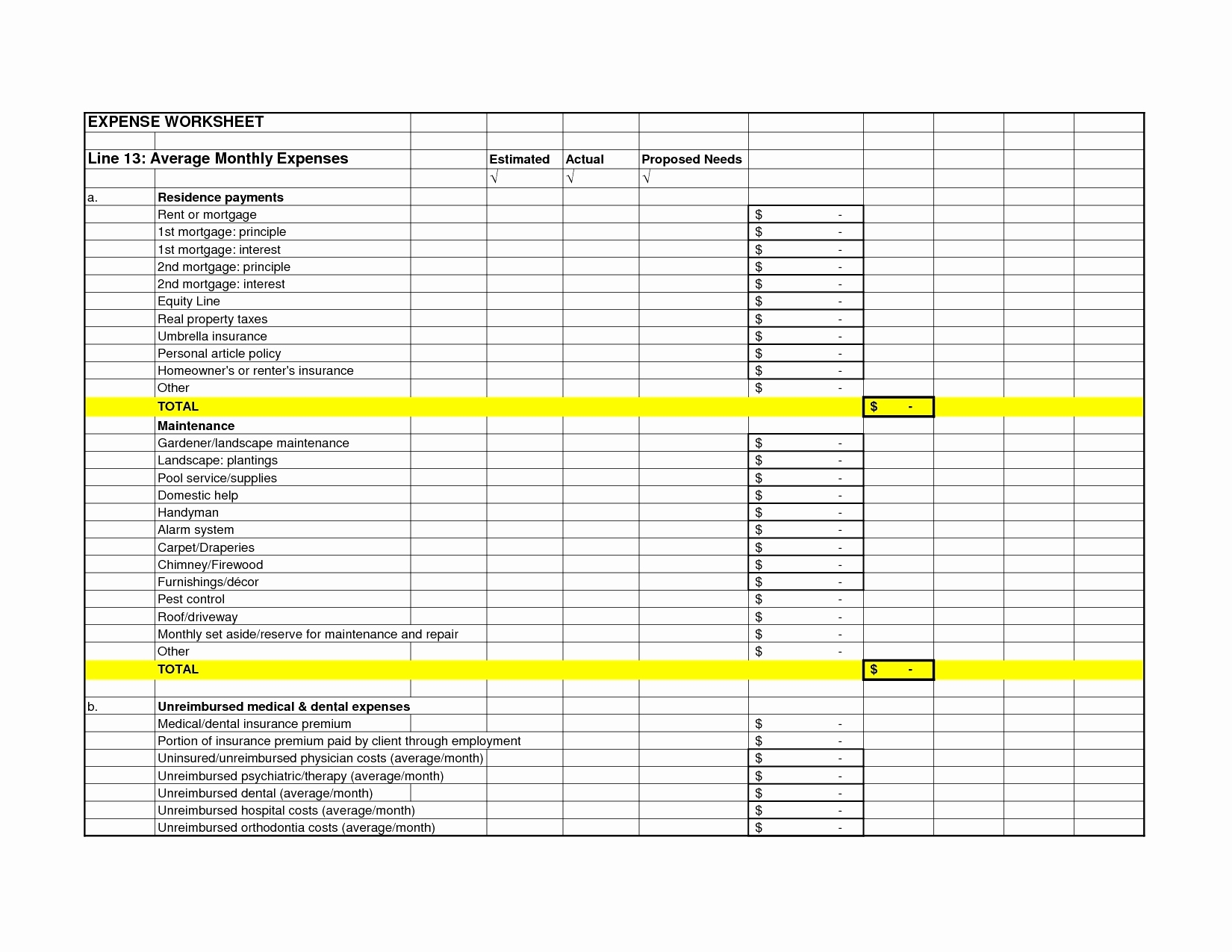 Schedule C Car And Truck Expenses Worksheet Luxury Tax Expense For 