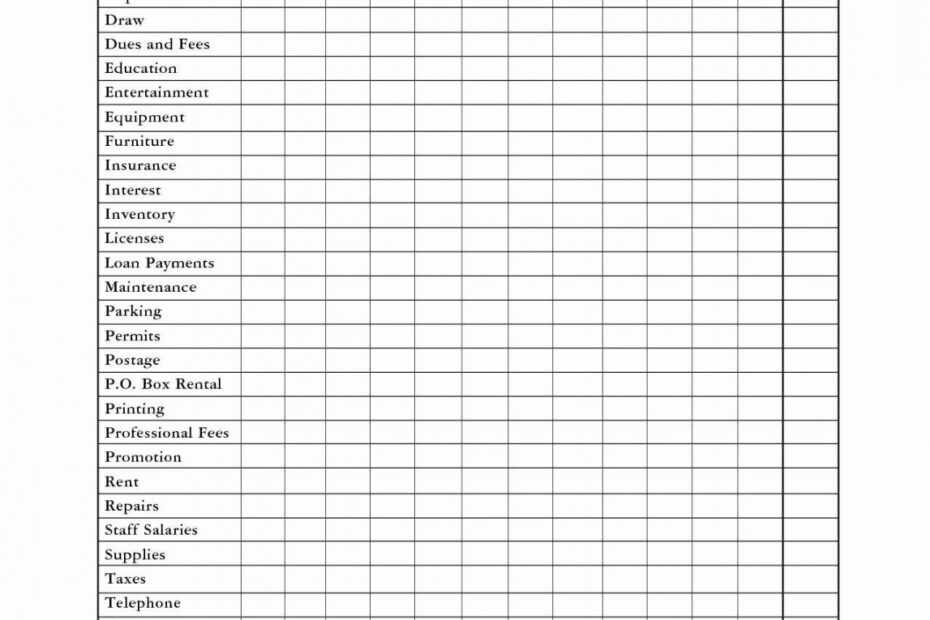Schedule C Expenses Worksheet Printable PDF Template