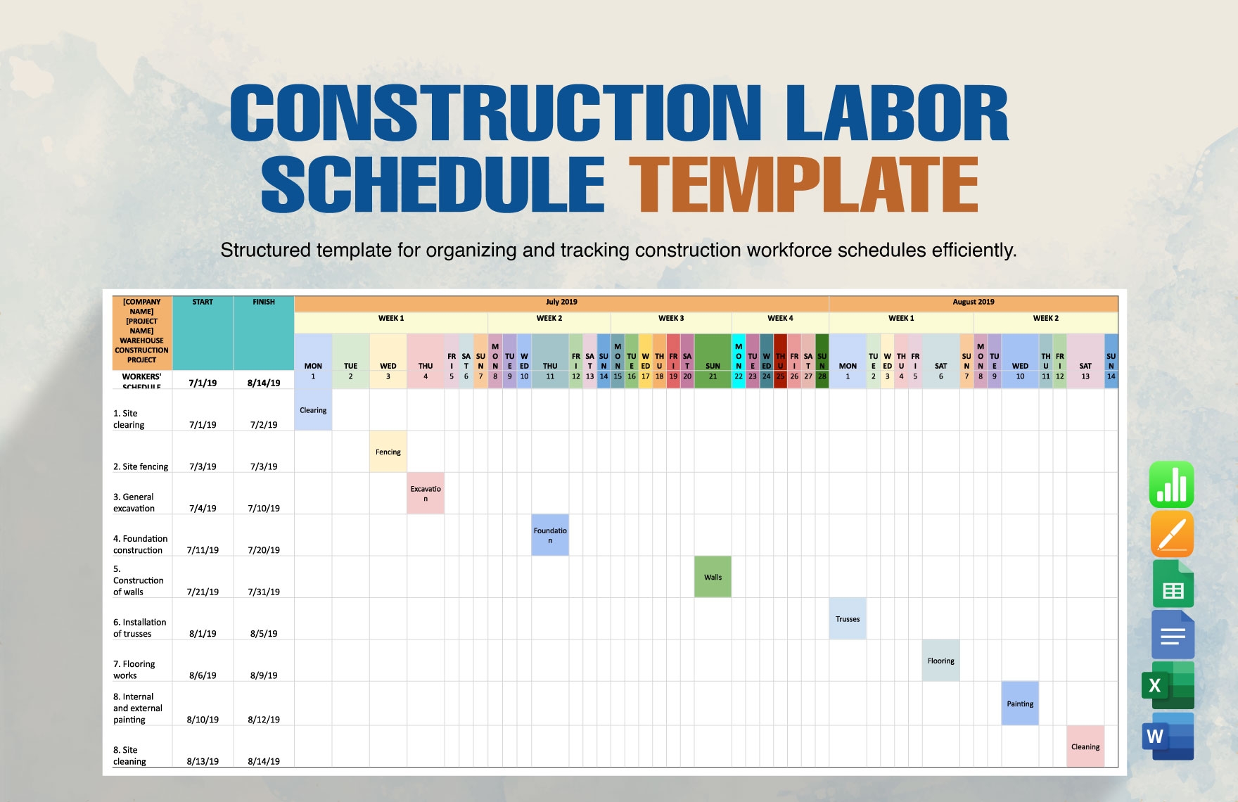 Schedule Templates In Excel FREE Download Template