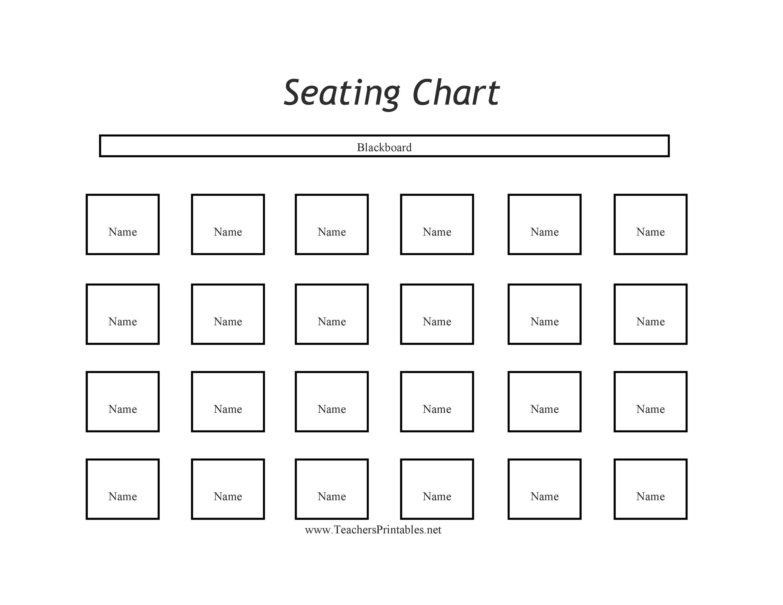 Seating Chart Template Excel