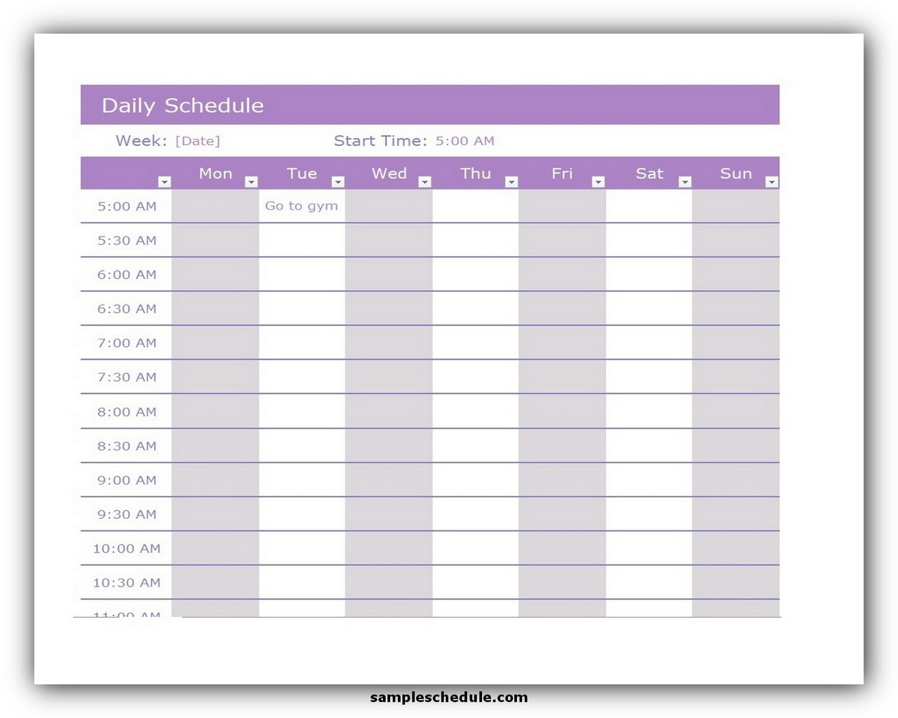 Sensational Tips About Daily Schedule Template Excel Fixbook