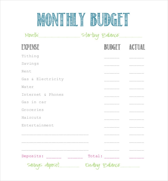Simple Budget Template 9 Free Word Excel PDF Documents Download