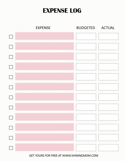 Simple Expense Tracker Printable Luckypase