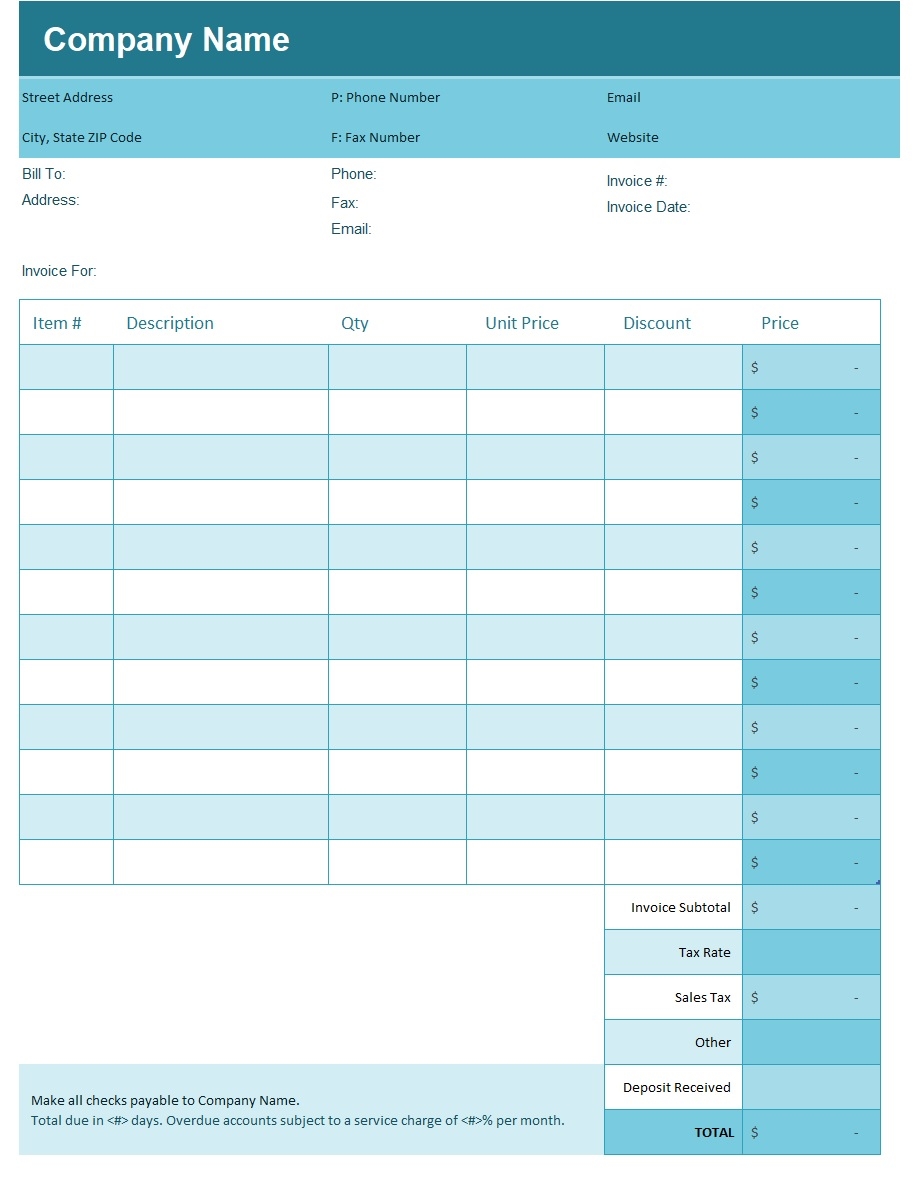 Simple Invoice Template In Excel Download Xlsx 