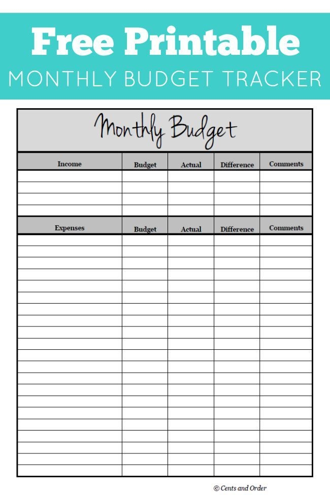 Simple Monthly Budget Template Free Printable Mygasm
