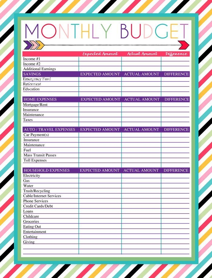 Simple Monthly Budget Worksheet Printable Plmbear