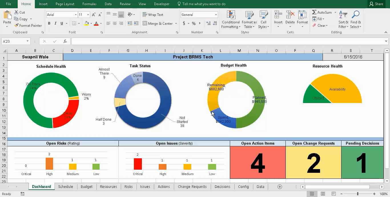 Simple Project Management Template For Excel Twfity