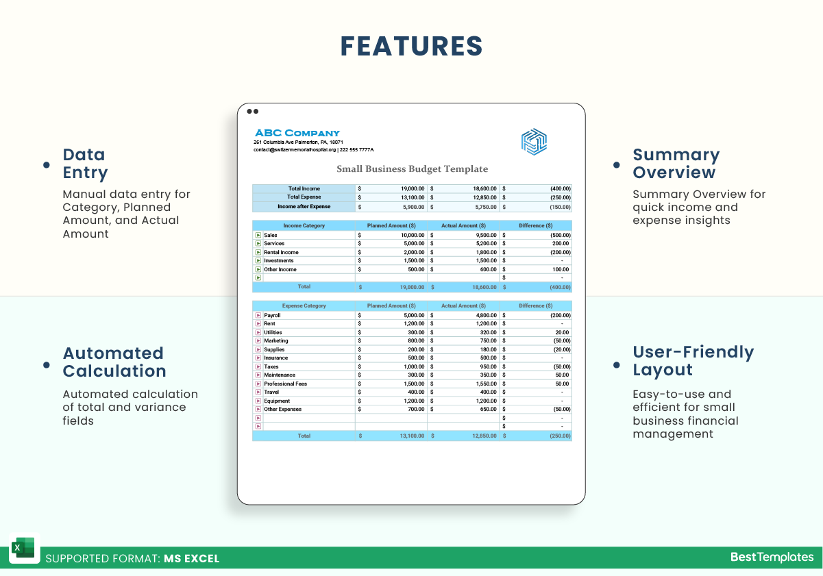 Small Business Budget Excel Template Best Templates