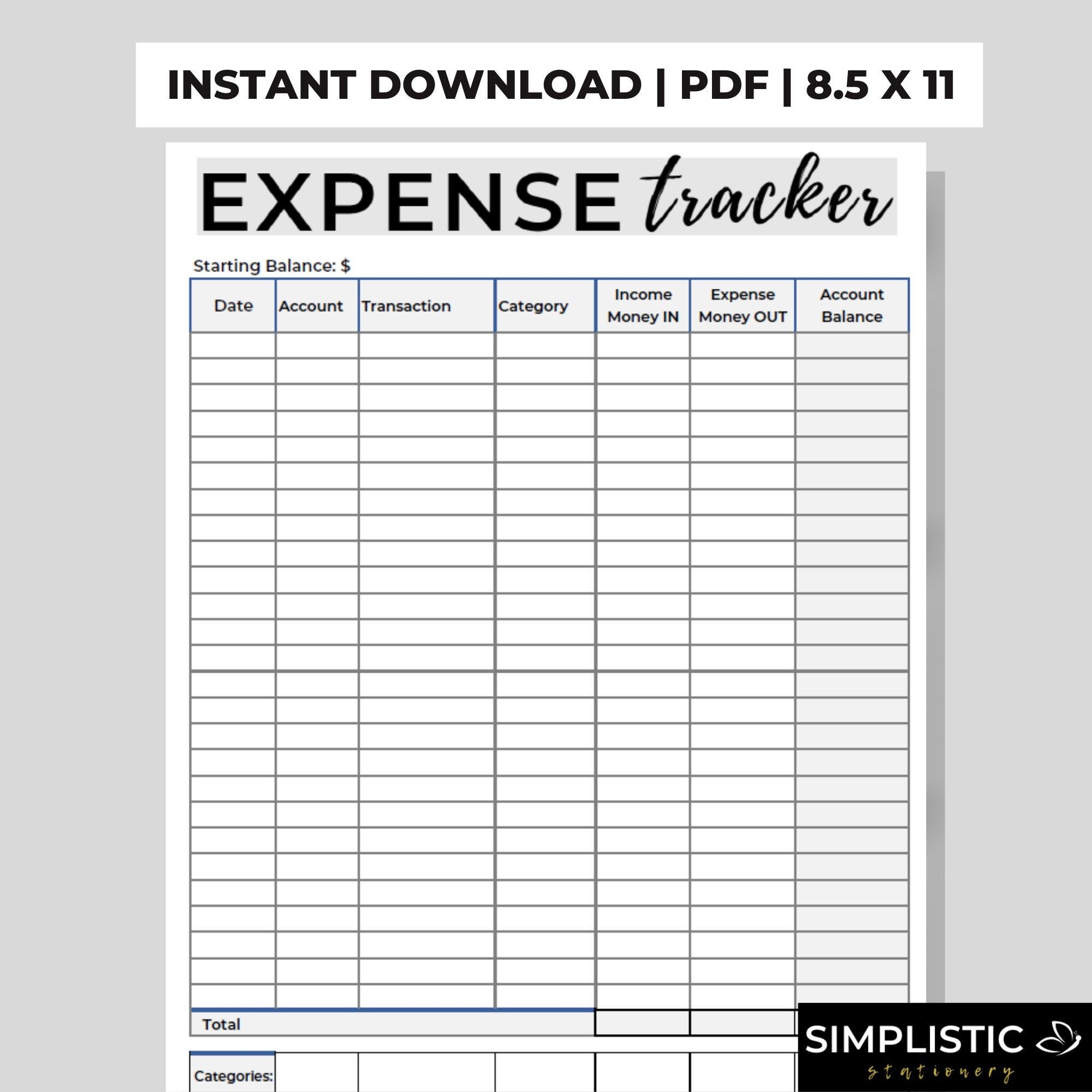 Small Business Expense Tracker Printable Dolfzombie