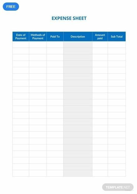 Small Business Free Printable Expense Sheet Kaslix