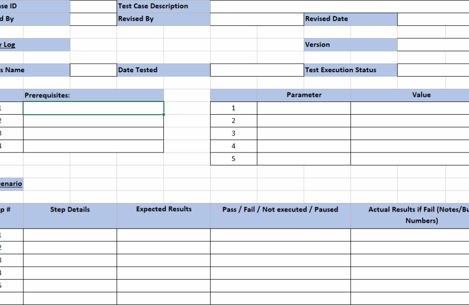 Software Test Plan Template Excel