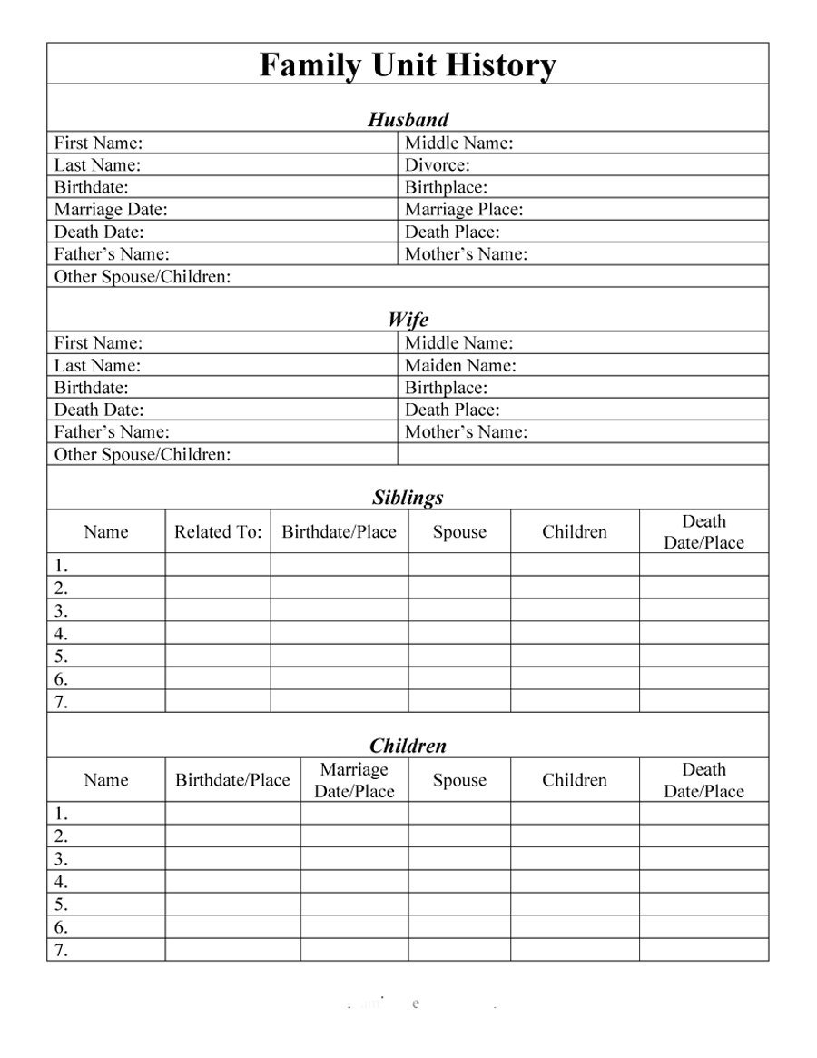 Spreadsheet For Family Tree In 50 Free Family Tree Templates Word 