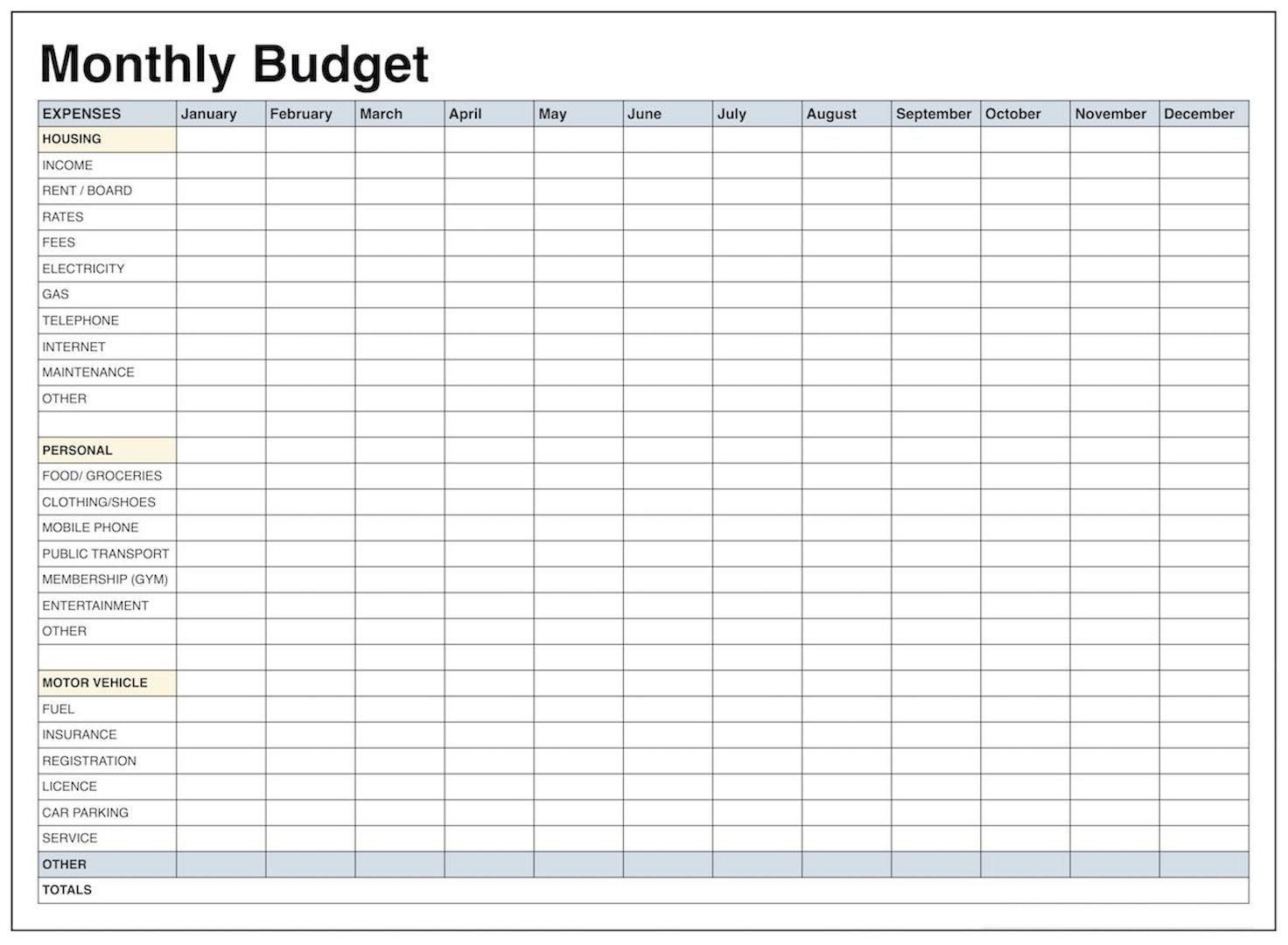 Spreadsheet To Calculate Monthly Home Expenses Bucketasse