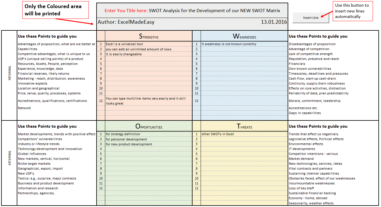 Swot Analysis Excel Template Swot Matrix Excel Templa Vrogue co