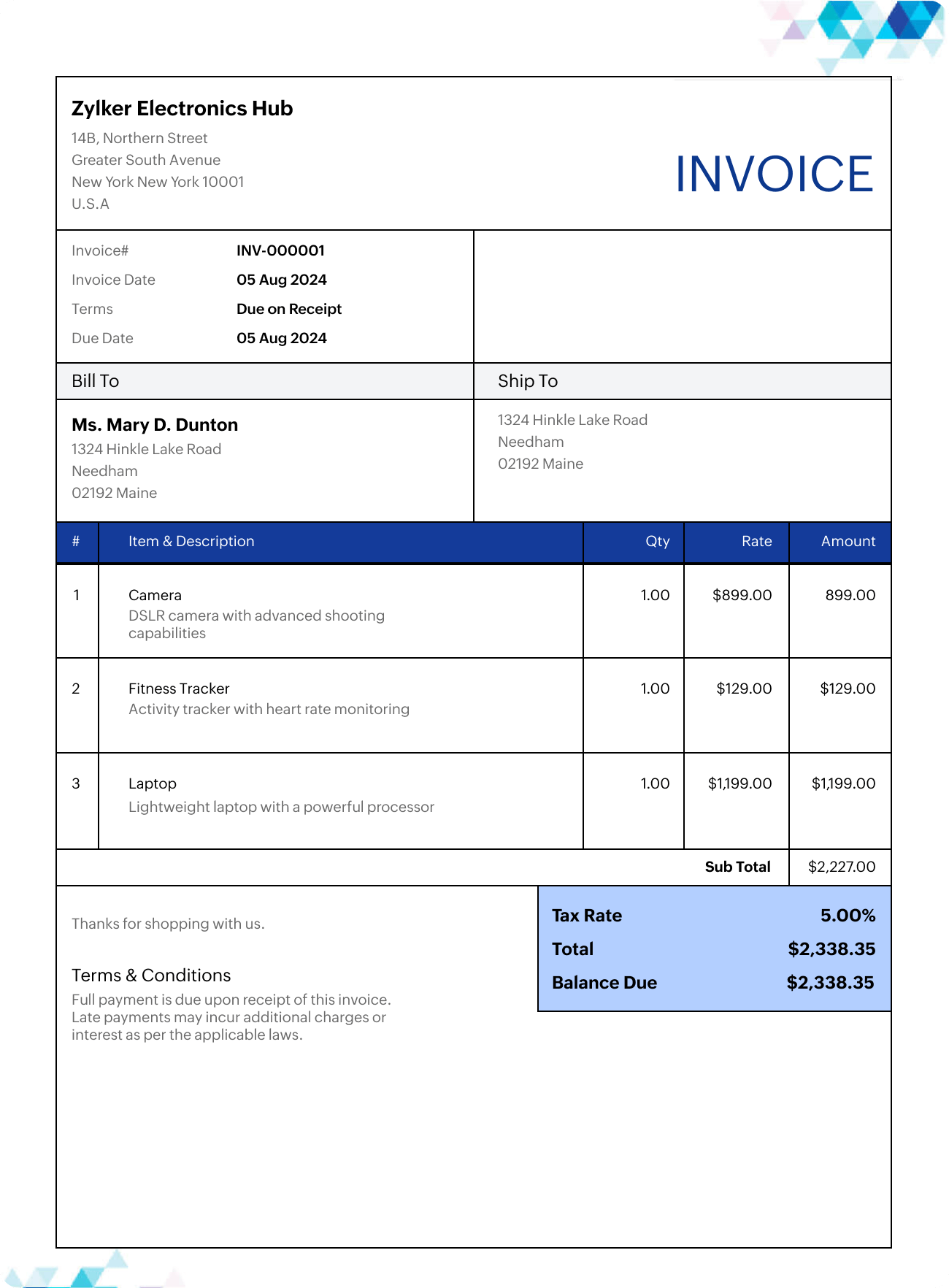 Tax Invoice In Excel Format Infoupdate