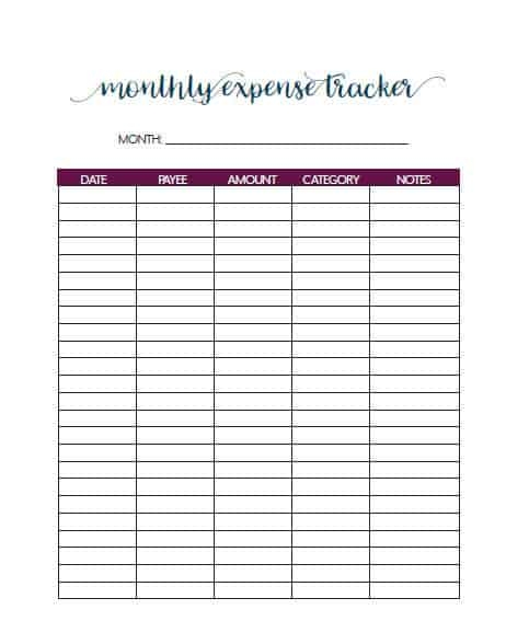 Thirty One Monthly Expense Tracker Printable Rolfevery