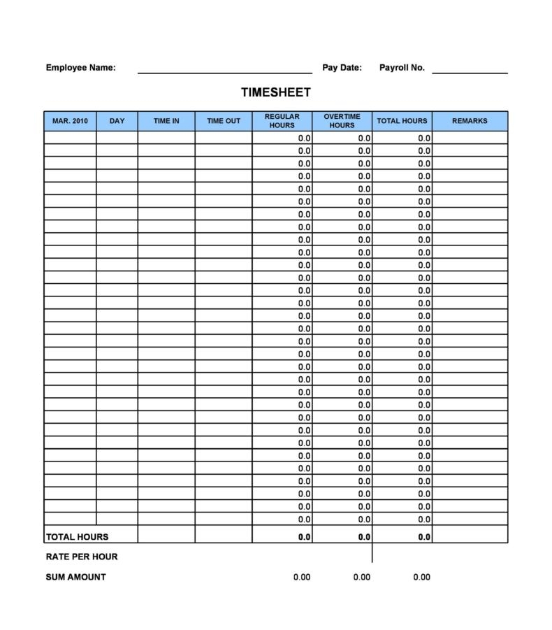 Time Card Template For Excel Time Card Template For Excel