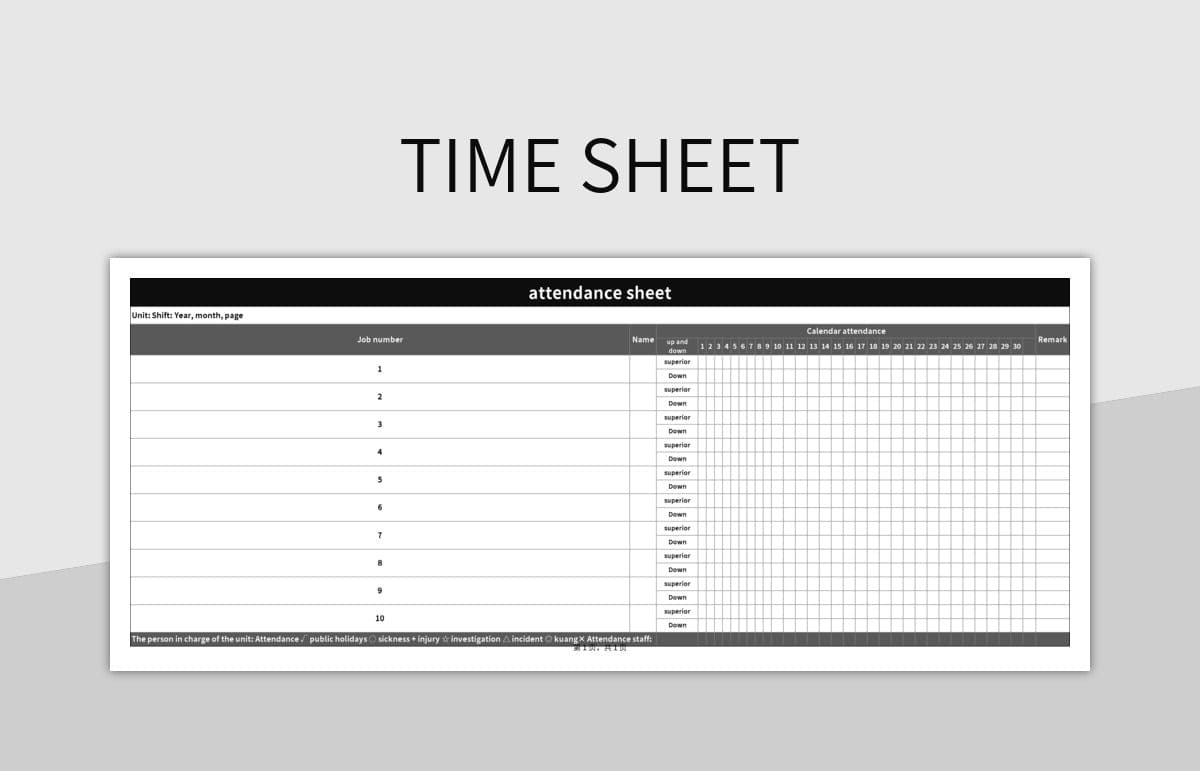 Time Sheet Excel Template And Google Sheets File For Free Download 