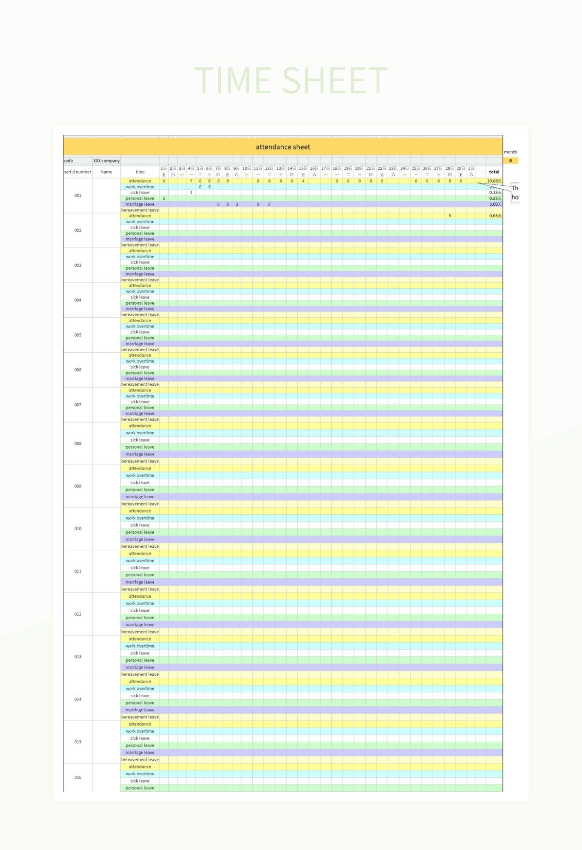 Time Sheet Excel Template And Google Sheets File For Free Download 