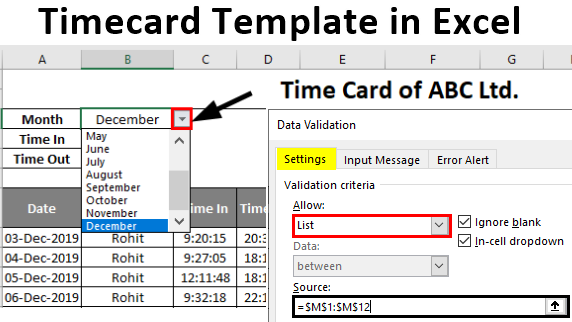 Timecard Template In Excel Recording Data Using Timecard Template Timecard Template In Excel Recording Data Using Timecard Template