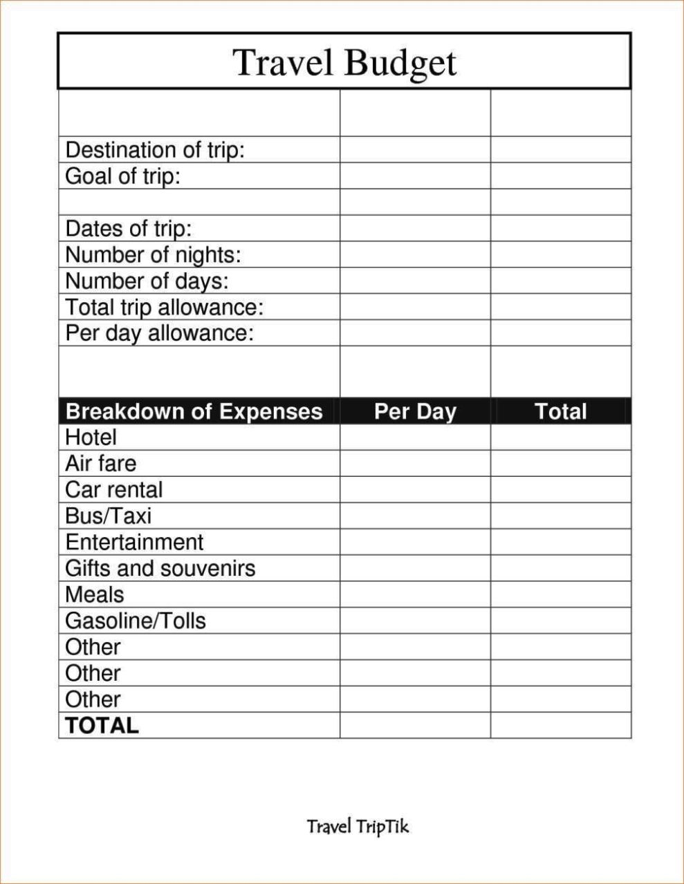 Travel Budget Template Excel SampleTemplatess SampleTemplatess