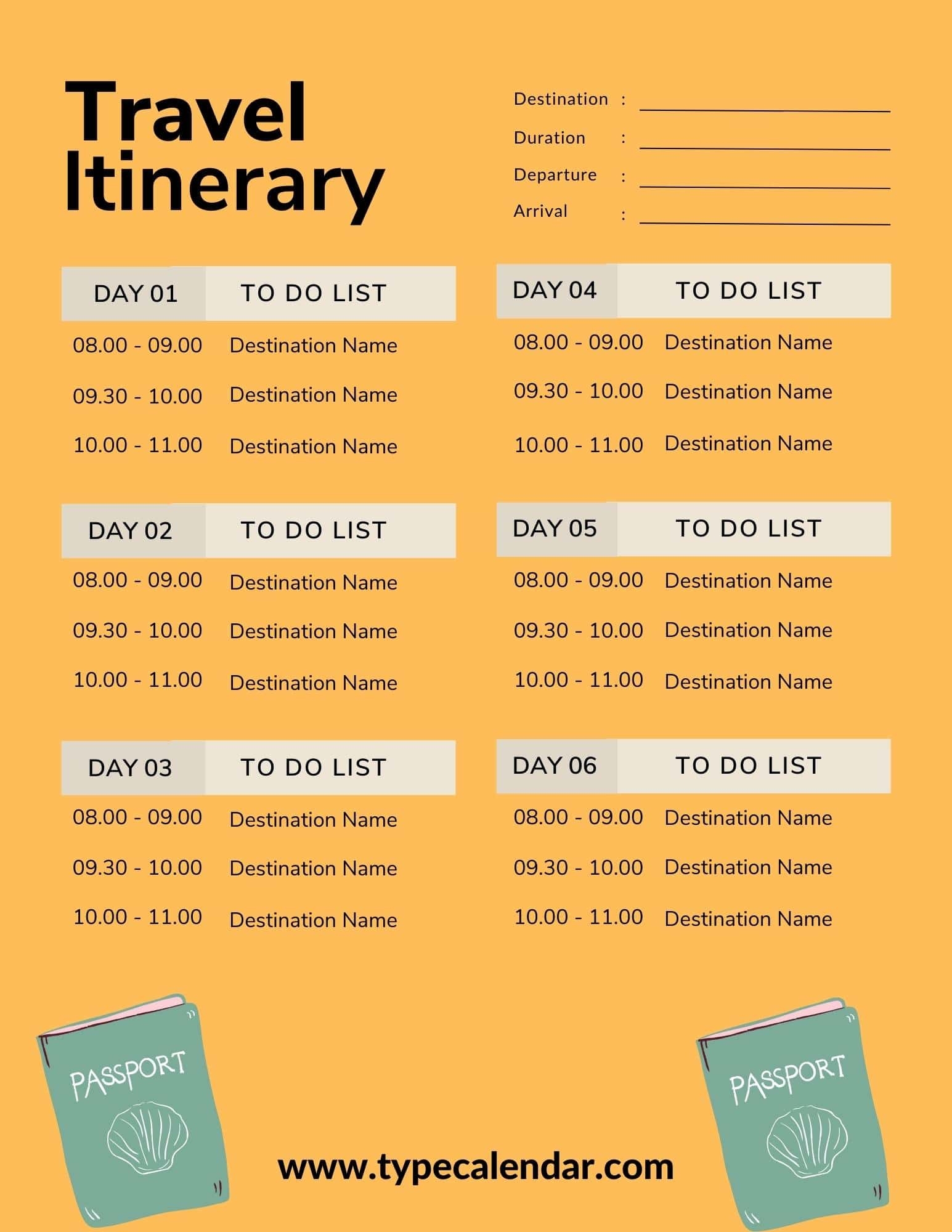 Travel Itinerary Template Excel Free Infoupdate
