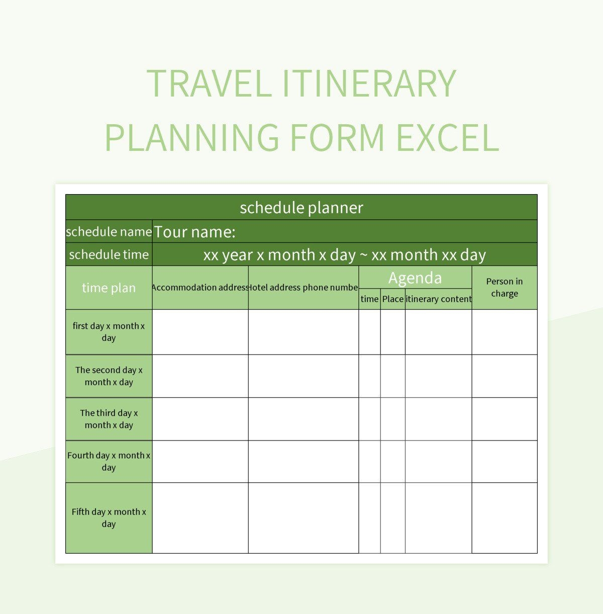 Travel Itinerary Template Excel Infoupdate