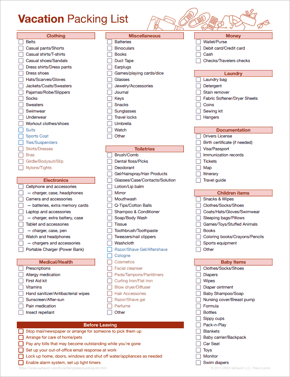 Travel Planning Checklist Template Excel Infoupdate