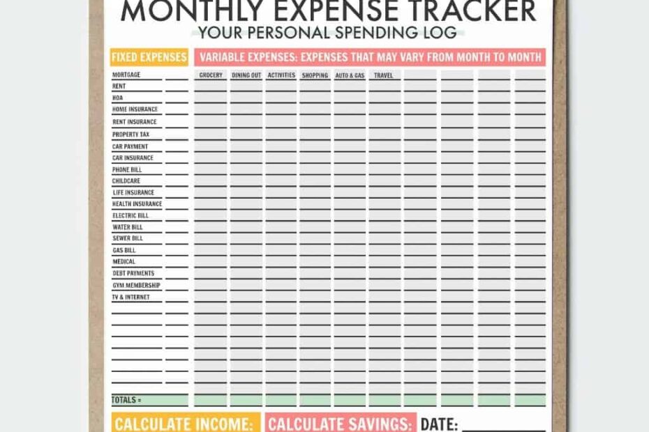 Ultimate FREE Printable Monthly Expense Tracker PDF Video Tutorial