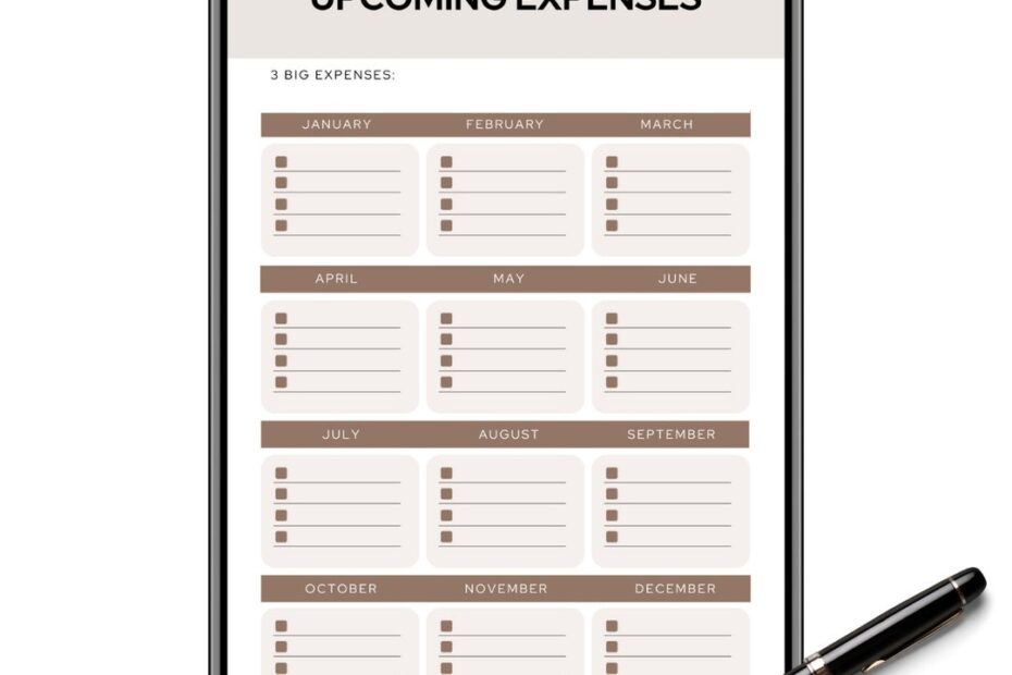 Upcoming Expense Tracker Etsy