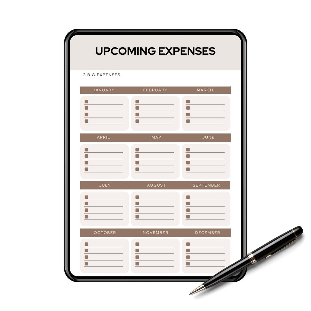 Upcoming Expense Tracker Etsy