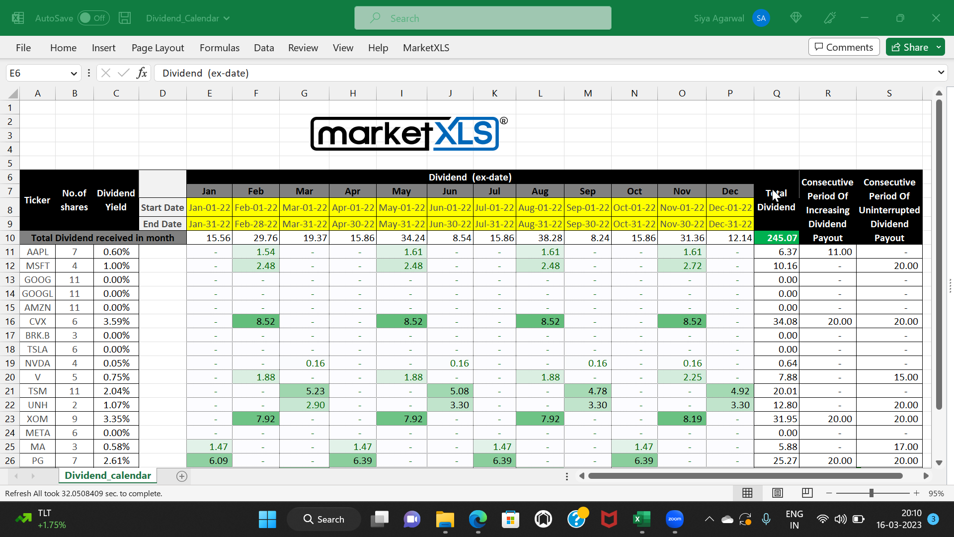 Use A Dividend Calendar Spreadsheet To Maximize Retirement Income Use A Dividend Calendar Spreadsheet To Maximize Retirement Income