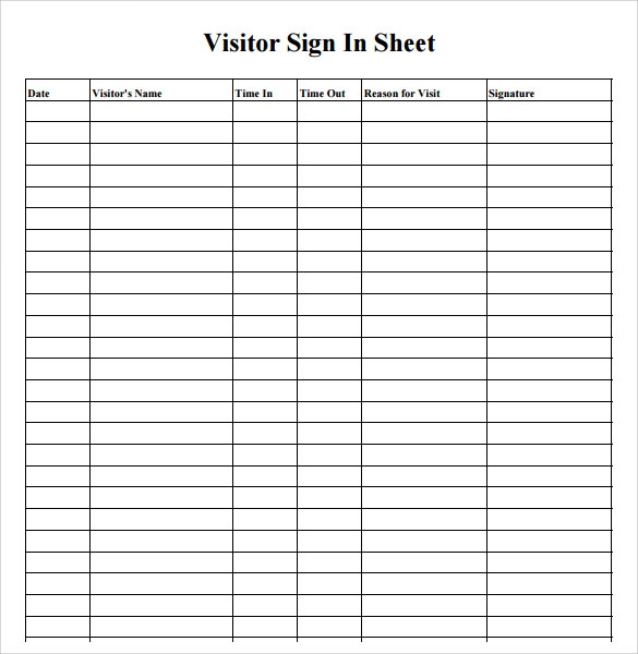 Visitor Sign In Sheet Template Excel Prntbl concejomunicipaldechinu 