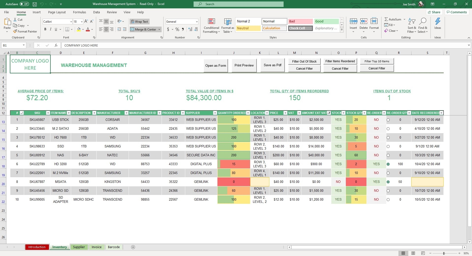 Warehouse Inventory Excel Template Free Download Of Excel Inventory Riset