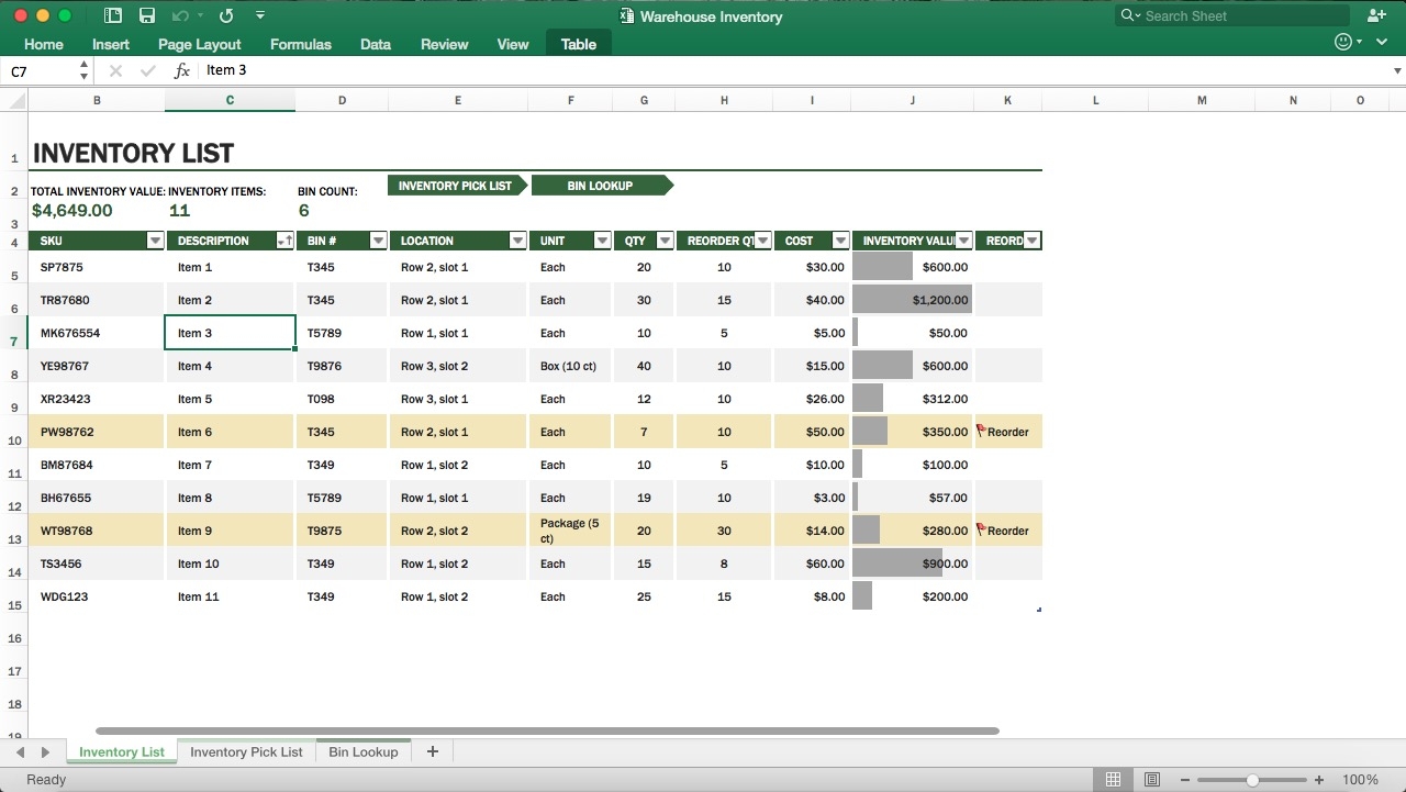 Warehouse Inventory Management Excel Template Eloquens