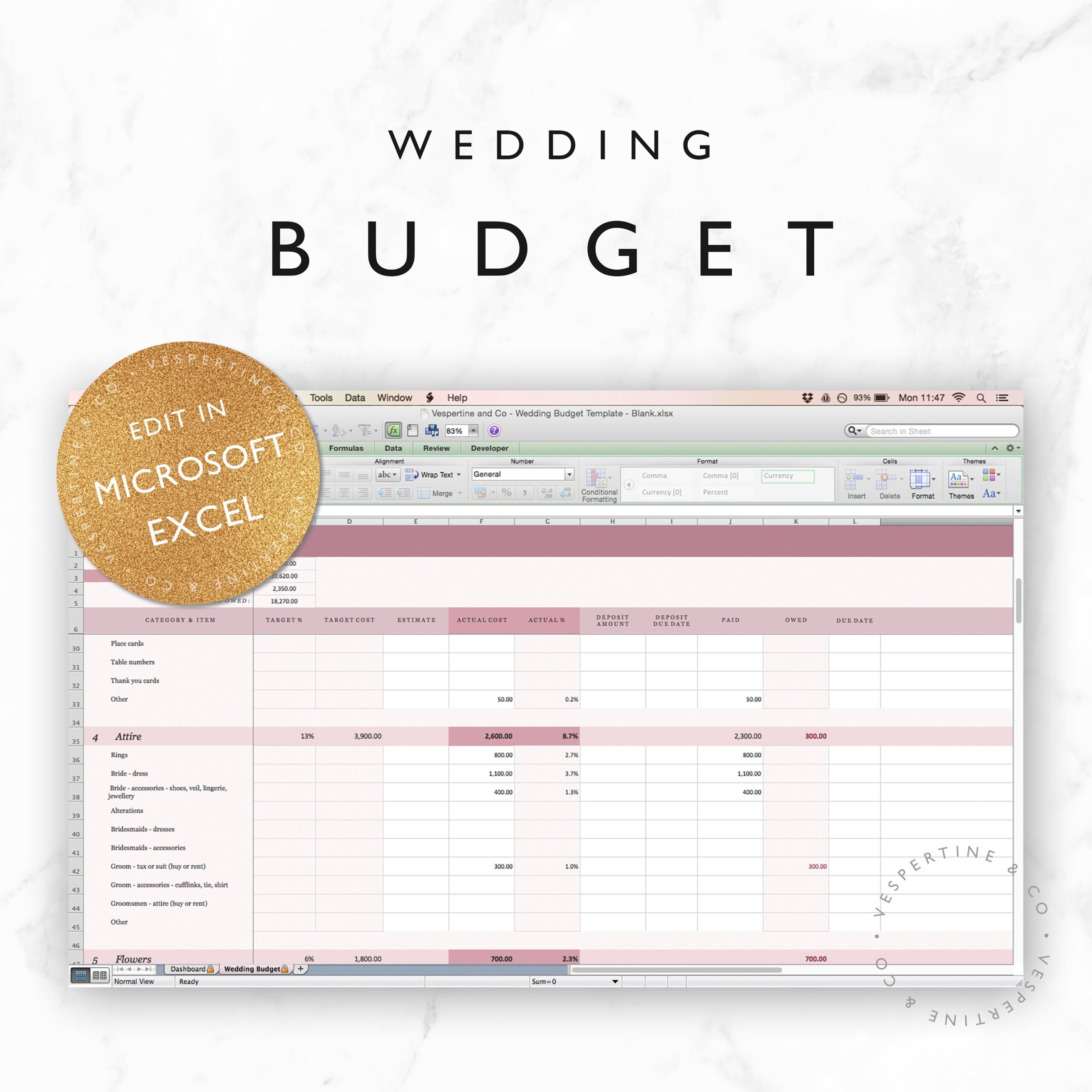 Wedding Planner Excel Template