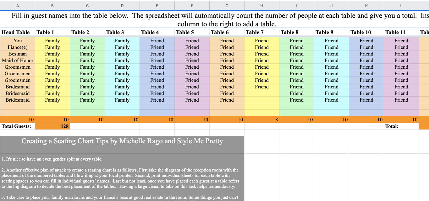 Wedding Seating Chart Template 2023 FREE Template 