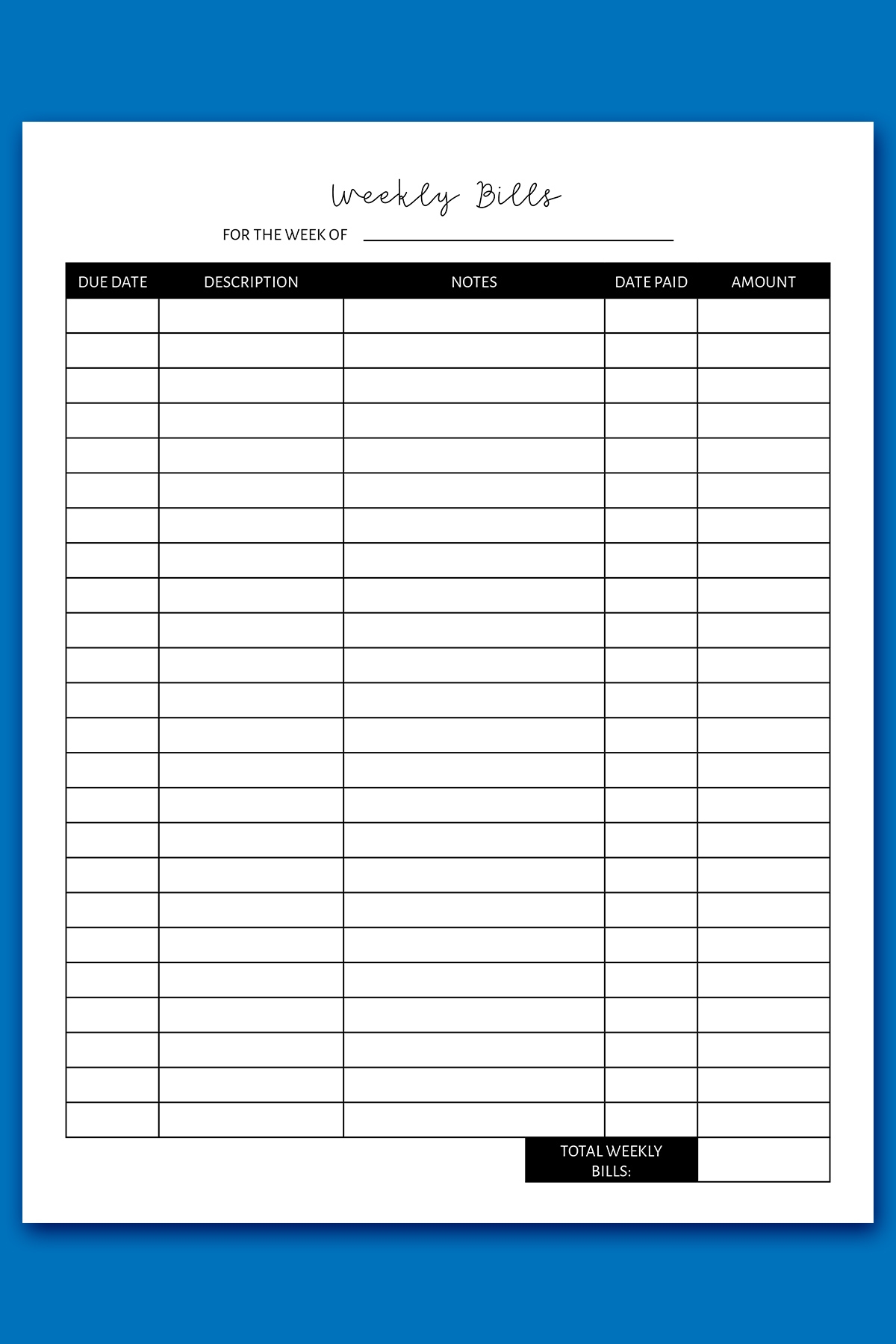 Weekly Expense Tracker Printable Example 2 Mom Envy