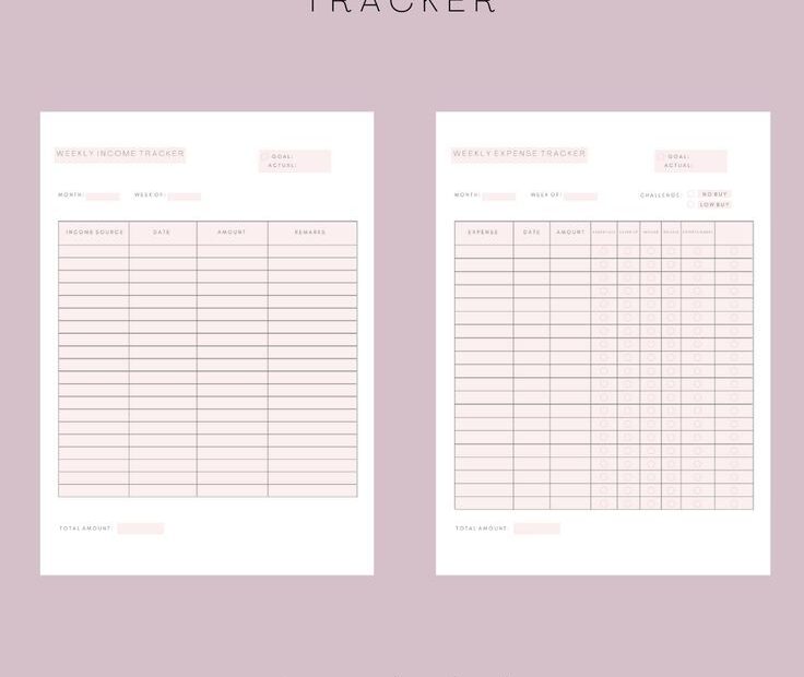 Weekly Expenses Tracker Planner Printable Free Trifopt