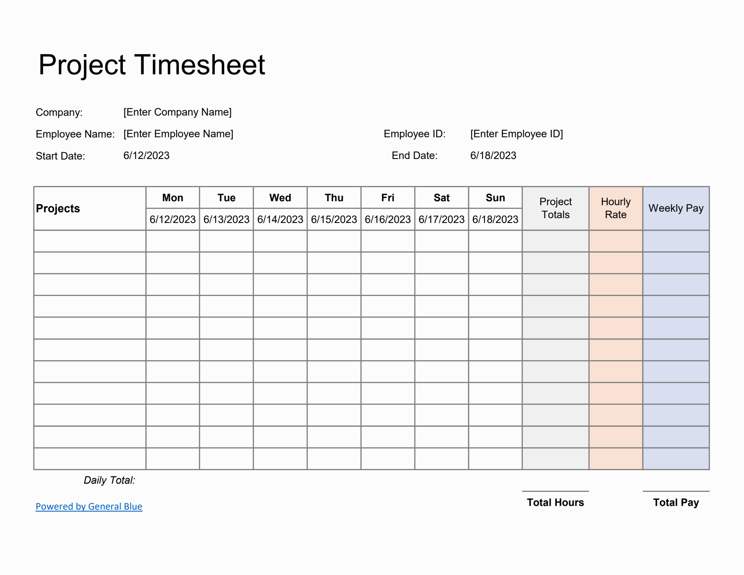 Weekly Timesheet Templates Bogiolo