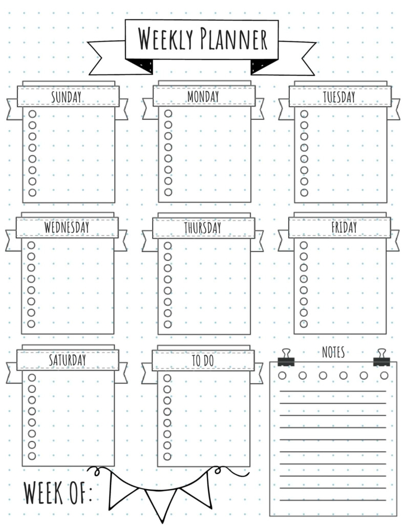 Weekly Tracker Bullet Journal Printable Printable Bullet Journal