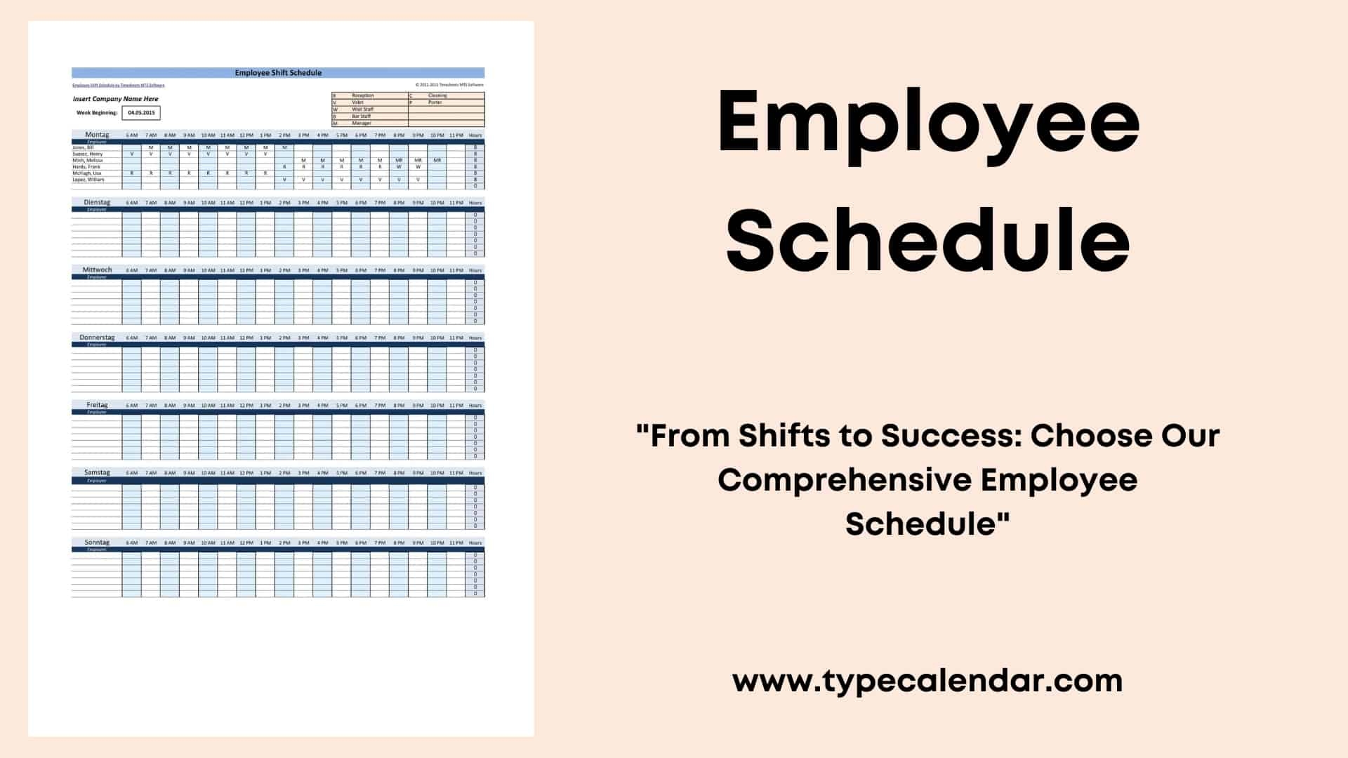 Work Schedule Template Free Printable Infoupdate