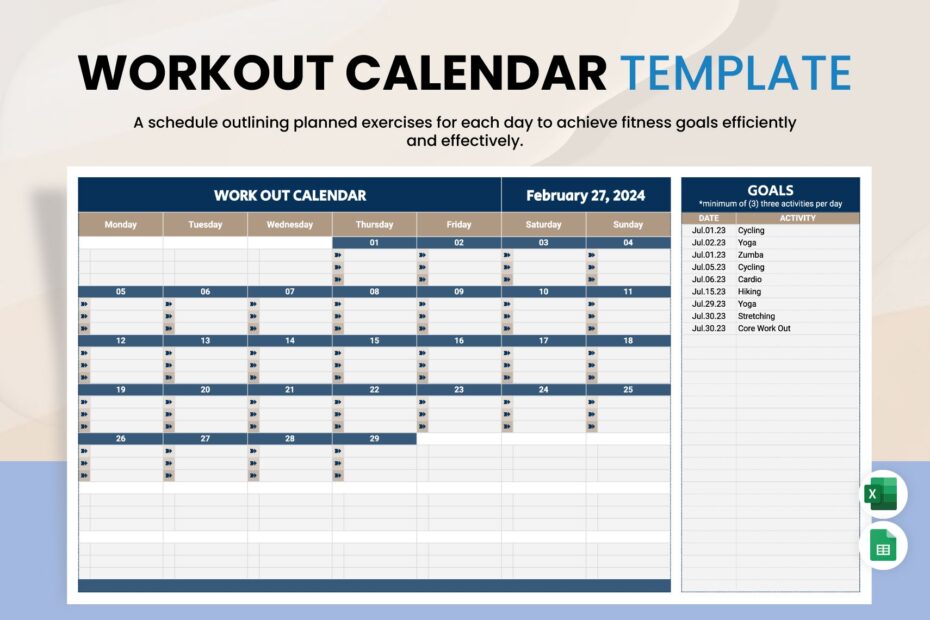 Workout Templates In Excel FREE Download Template