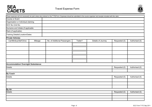 Wsib Travel Expense Form Printable Printable Forms Free Online